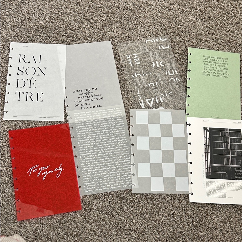 Half Letter Dashboard Bundle - Red, Gray, Green, White